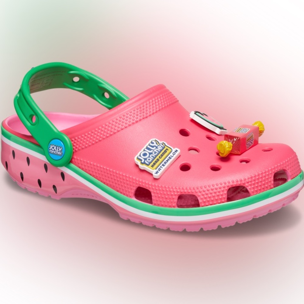 CROCS X Jolly Rancher | Classic Clogs Watermelon Pink Green Size 10 NEW